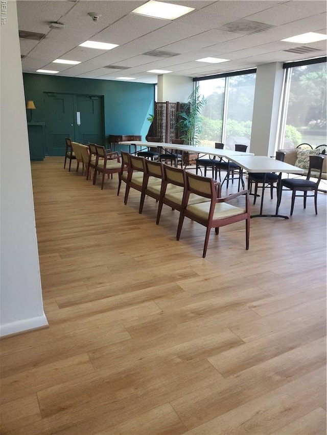 dining room with light wood-style floors