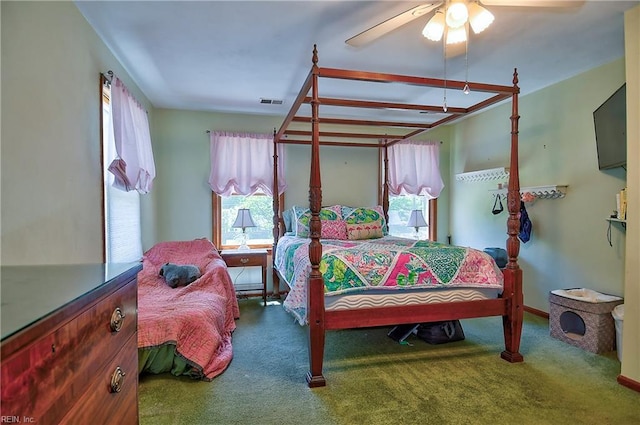 617 Saint Brides Rd W, Chesapeake, VA 23322 - bedroom featuring carpet flooring, ceiling fan, and visible vents