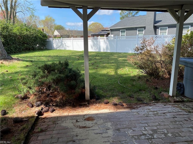 view of yard with fence