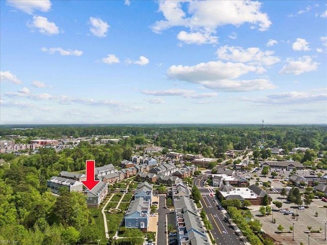 drone / aerial view with a residential view