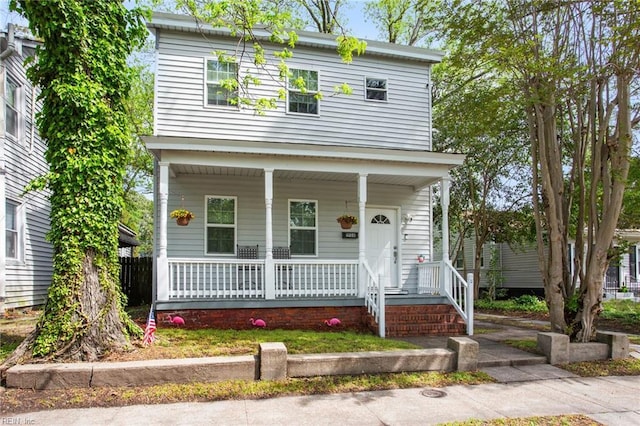 view of front of property with a porch