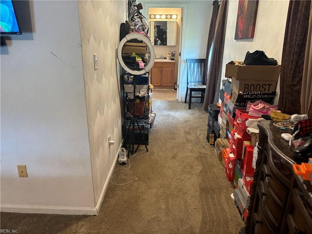 2310 S St S, Franklin, VA 23851 - hallway with baseboards and carpet floors