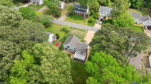aerial view with a residential view