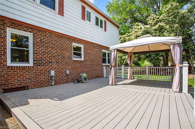 deck featuring a gazebo