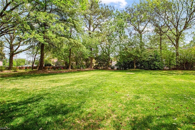 view of yard featuring fence