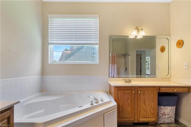 3733 Captain Wynne Dr, Williamsburg, VA 23185 - full bath with walk in shower, vanity, and a garden tub