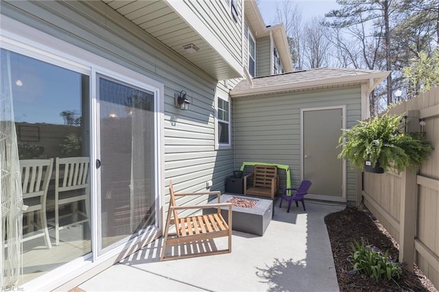 2888 Baldwin Dr, Chesapeake, VA 23321 - view of patio featuring a fire pit and fence