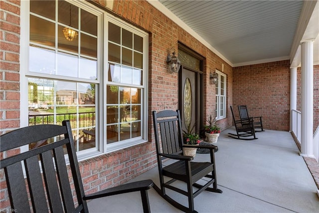 view of patio featuring covered porch