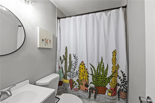 212 Cherokee Rd, Hampton, VA 23661 - full bathroom featuring toilet, vanity, and a shower with shower curtain