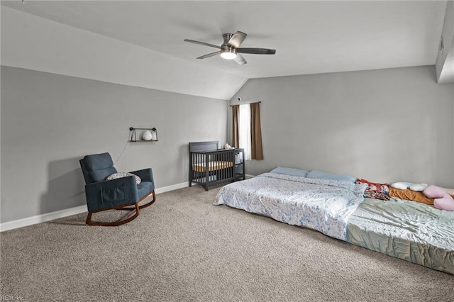 212 Cherokee Rd, Hampton, VA 23661 - carpeted bedroom featuring lofted ceiling, baseboards, and ceiling fan