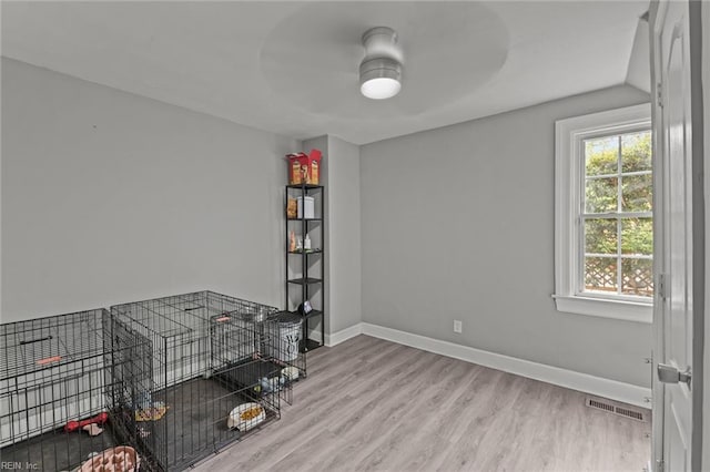 212 Cherokee Rd, Hampton, VA 23661 - interior space featuring wood finished floors, visible vents, baseboards, and ceiling fan