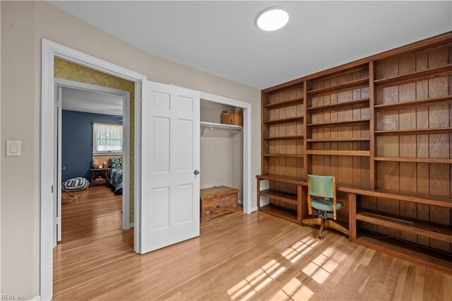 interior space featuring light wood finished floors