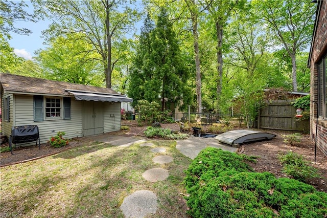 view of yard with fence