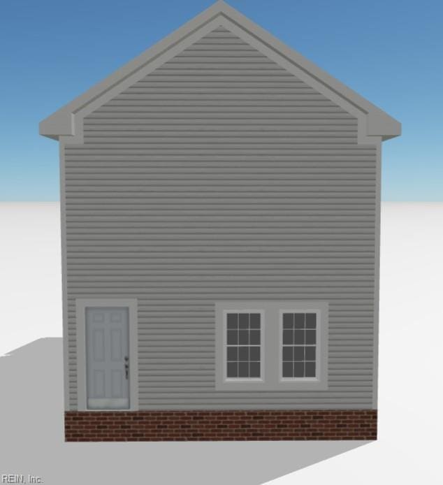 view of property exterior featuring brick siding