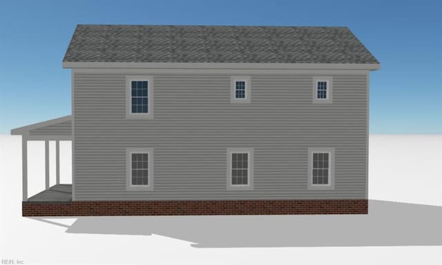 view of property exterior featuring roof with shingles