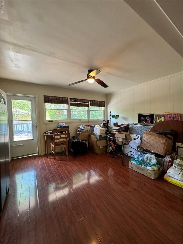 521 N Shore Rd, Norfolk, VA 23505 - interior space with ceiling fan, hardwood / wood-style flooring, and multiple windows