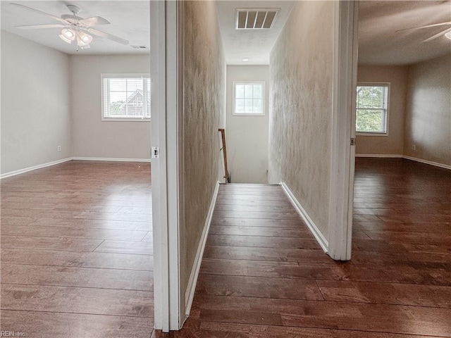 1004 Christiana Cir, Portsmouth, VA 23703 - corridor with plenty of natural light, visible vents, and dark wood-style flooring