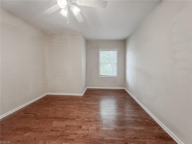 1004 Christiana Cir, Portsmouth, VA 23703 - empty room featuring ceiling fan, baseboards, and wood finished floors