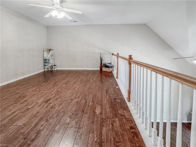 1004 Christiana Cir, Portsmouth, VA 23703 - bonus room with visible vents, vaulted ceiling, wood finished floors, and ceiling fan