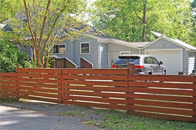 view of gate with a fenced front yard