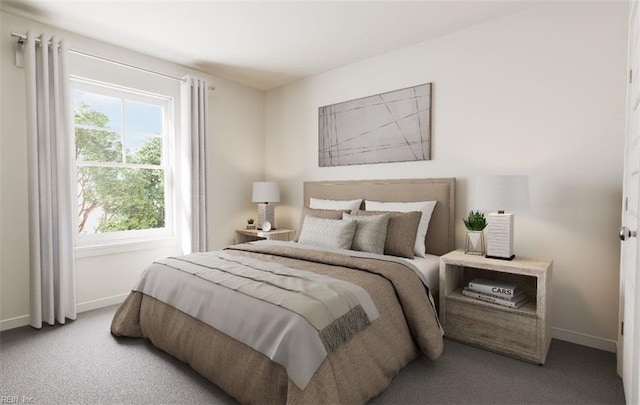 carpeted bedroom with baseboards