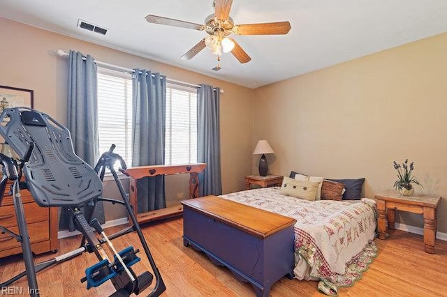 1609 Macgregory Ct, Virginia Beach, VA 23464 - bedroom with baseboards, a ceiling fan, light wood finished floors, and visible vents