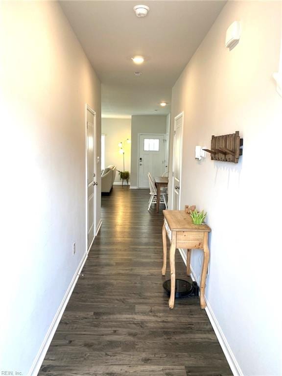 1547 Stanford Ln, Newport News, VA 23608 - corridor with recessed lighting, baseboards, dark wood-style flooring, and french doors