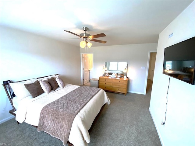 1547 Stanford Ln, Newport News, VA 23608 - bedroom with ceiling fan, baseboards, and carpet flooring