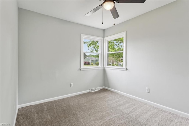 5018 Evelyn Ct, Hampton, VA 23605 - carpeted empty room featuring baseboards, a ceiling fan, and visible vents
