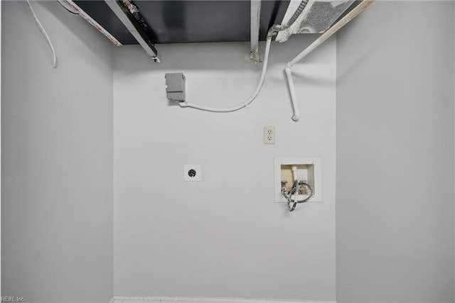 laundry room featuring electric dryer hookup, washer hookup, and laundry area