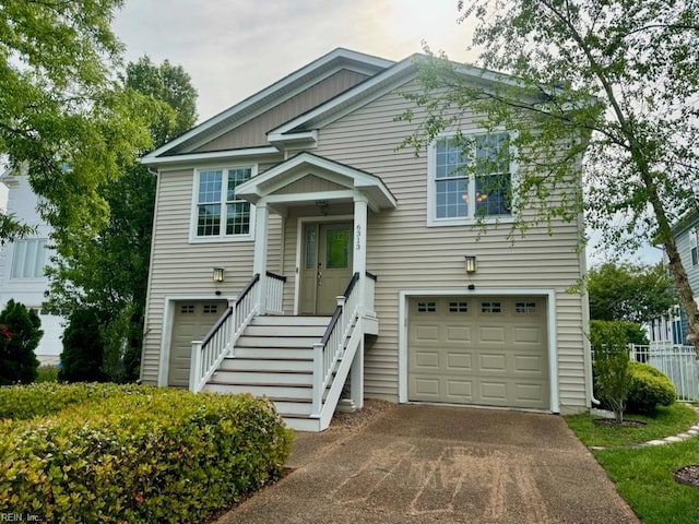 view of front of home with an attached garage and driveway