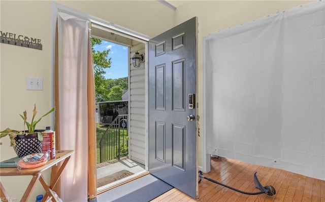 entryway featuring hardwood / wood-style floors