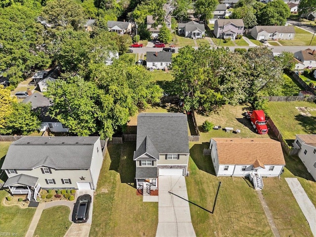 aerial view with a residential view