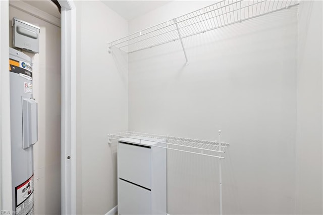 walk in closet with electric water heater