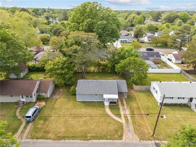 bird's eye view with a residential view