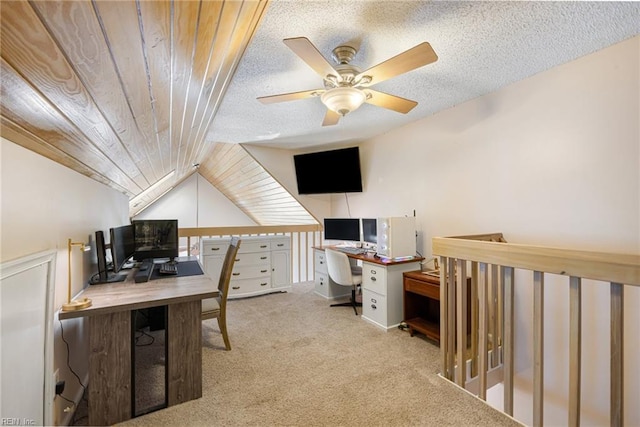 5081 Gatehouse Way, Virginia Beach, VA 23455 - office with wood ceiling, a ceiling fan, carpet floors, and vaulted ceiling