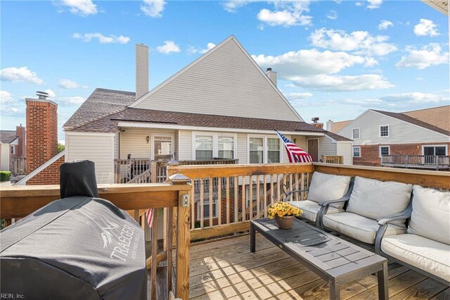 5081 Gatehouse Way, Virginia Beach, VA 23455 - deck with an outdoor living space and area for grilling