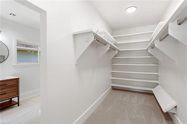 view of walk in closet