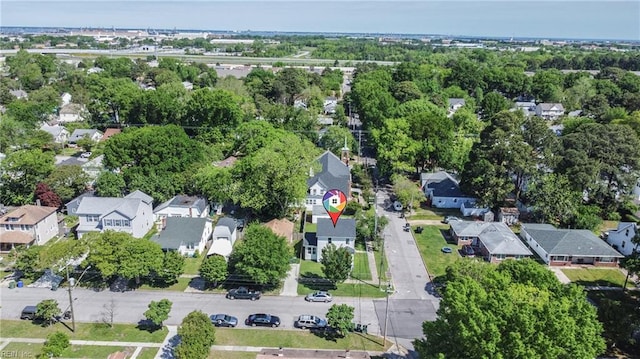 drone / aerial view with a residential view