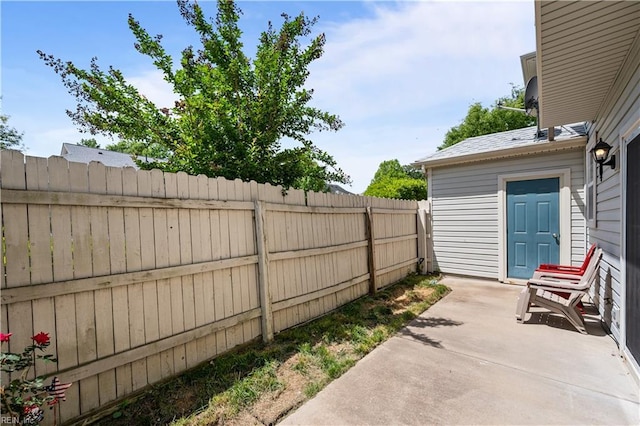 view of patio / terrace with a fenced backyard