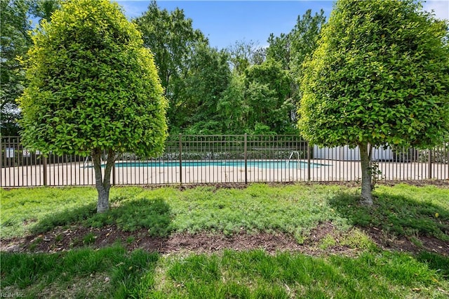 view of pool with fence and a fenced in pool