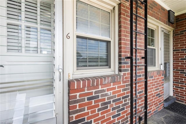 details featuring brick siding