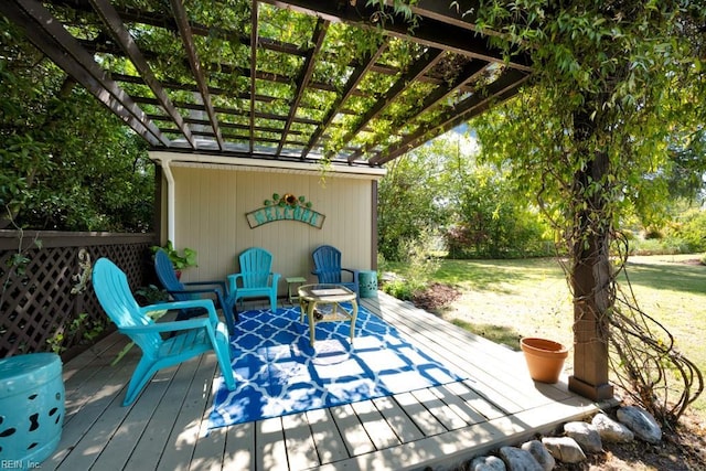 deck with a pergola