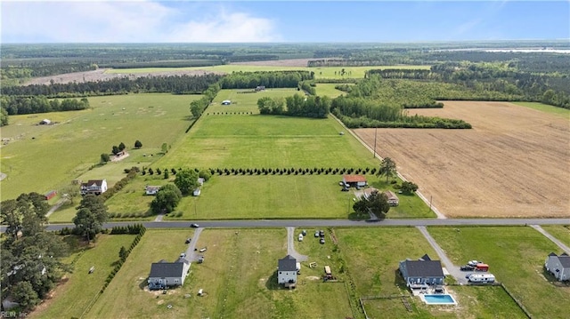 drone / aerial view with a rural view