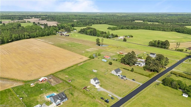 aerial view with a rural view