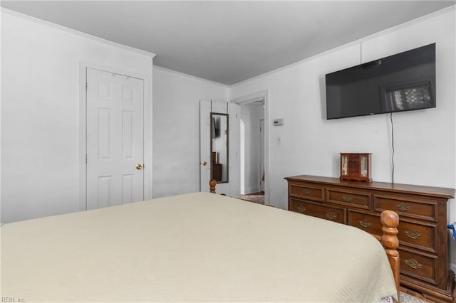 bedroom featuring ornamental molding