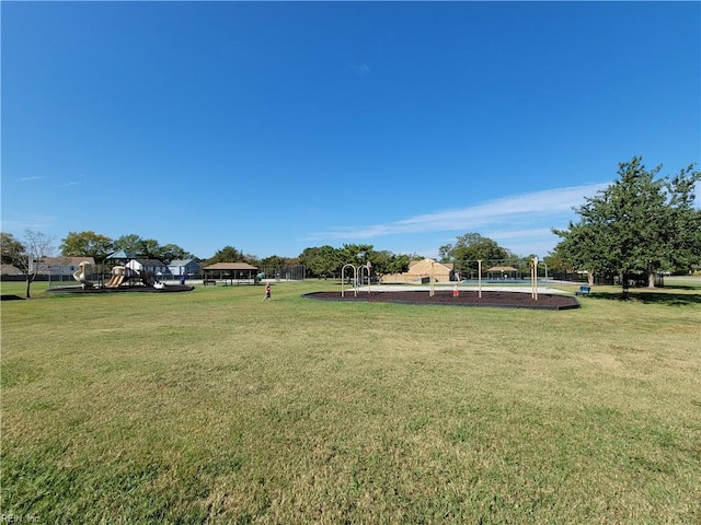 1108 Audubon Ct, Virginia Beach, VA 23454 - view of grassy yard with a gazebo and volleyball court