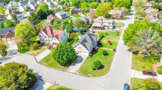 birds eye view of property with a residential view