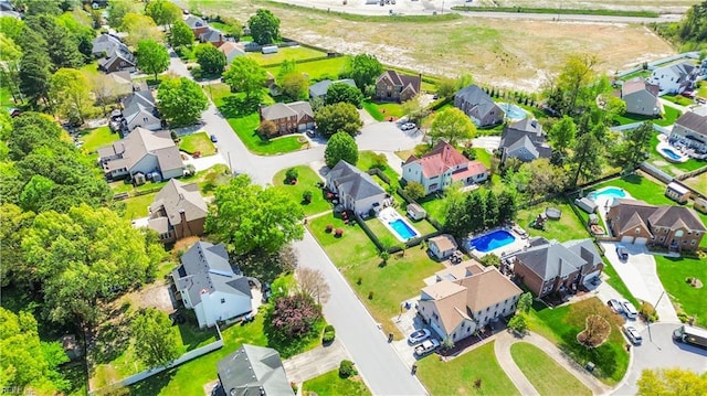bird's eye view with a residential view