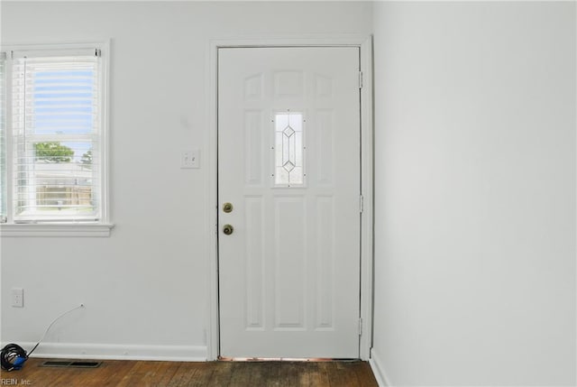 1619 Linden Ave, Chesapeake, VA 23325 - entrance foyer with visible vents, baseboards, and dark wood finished floors